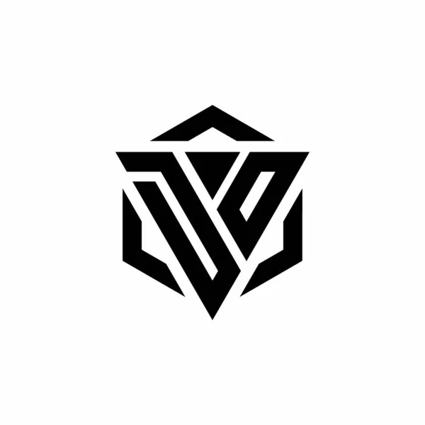 Logo Monogram Trojúhelníkem Šestiúhelník Moderní Design Šablony Izolované Bílém Pozadí — Stockový vektor