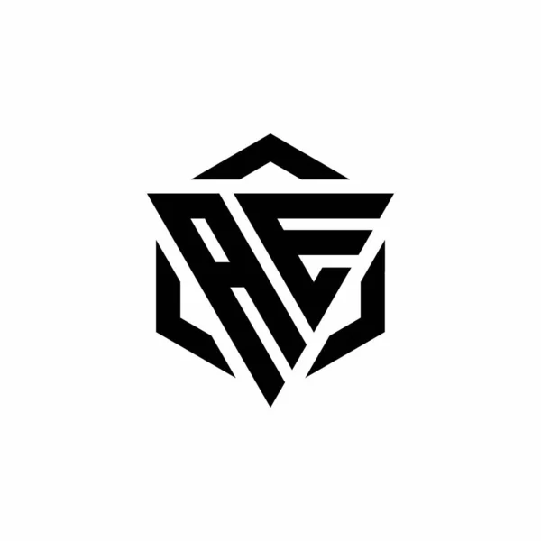 Монограмма Логотипа Треугольником Шестиугольником — стоковый вектор