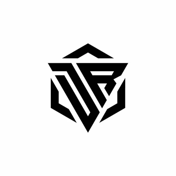 Logo Monogramă Triunghi Șablon Design Modern Hexagon Izolat Fundal Alb — Vector de stoc