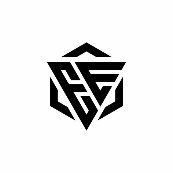 Logo Монограма Трикутником Шестикутником Сучасний Шаблон Дизайну Ізольовані Білому Тлі — стоковий вектор