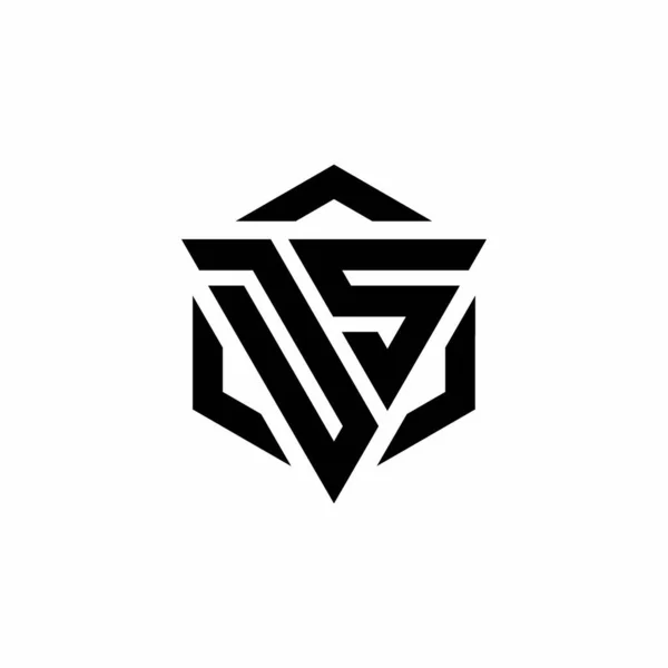 Monograma Logotipo Com Triângulo Hexágono Modelo Design Moderno Isolado Fundo —  Vetores de Stock