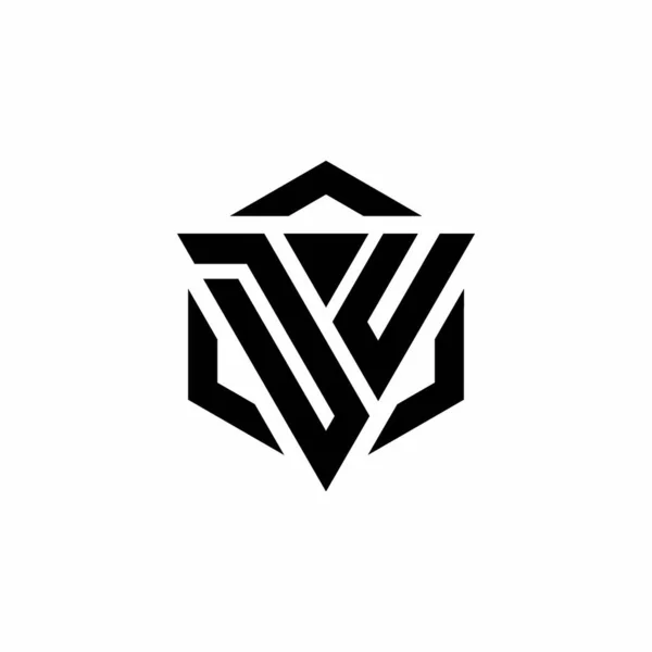 Logo Monogramme Avec Triangle Hexagone Modèle Conception Moderne Isolé Sur — Image vectorielle