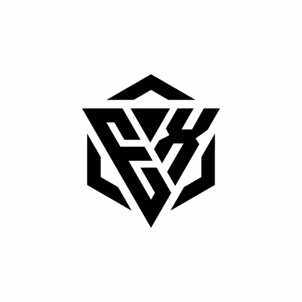 Monogramme Logo Avec Triangle Hexagone Design Moderne Isolé Sur Fond — Image vectorielle