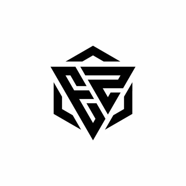Logo Monograma Com Triângulo Hexágono Modelo Design Moderno Isolado Fundo —  Vetores de Stock