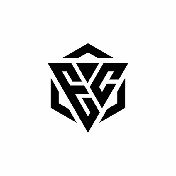 Logo Monogram Dengan Segitiga Dan Heksagon Templat Desain Modern Diisolasi - Stok Vektor