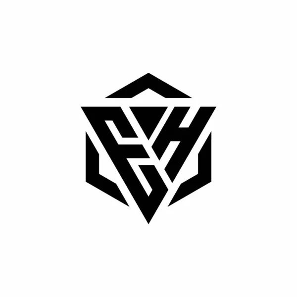 삼각형 육각형 디자인 템플릿 배경에 Logo Monogram — 스톡 벡터