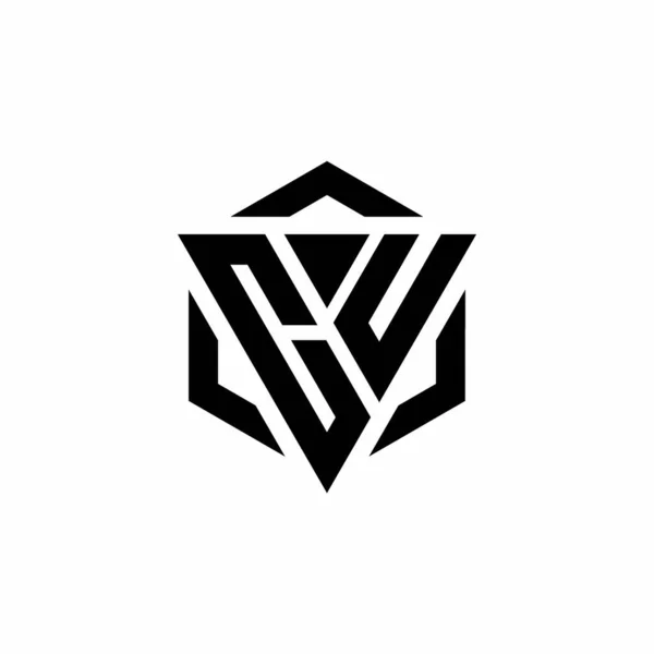 Logo Monogramme Avec Triangle Hexagone Design Moderne Modèle Isolé Sur — Image vectorielle