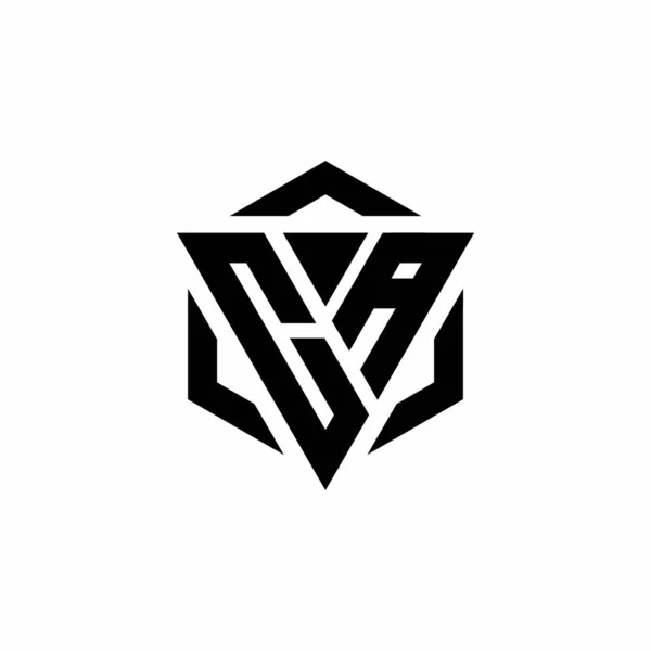 Logo Monogram Trojúhelníkem Šestiúhelník Moderní Design Šablony Izolované Bílém Pozadí — Stockový vektor