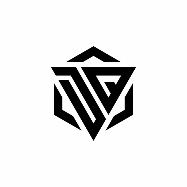 Logo Monogramă Triunghi Șablon Design Modern Hexagon Izolat Fundal Alb — Vector de stoc