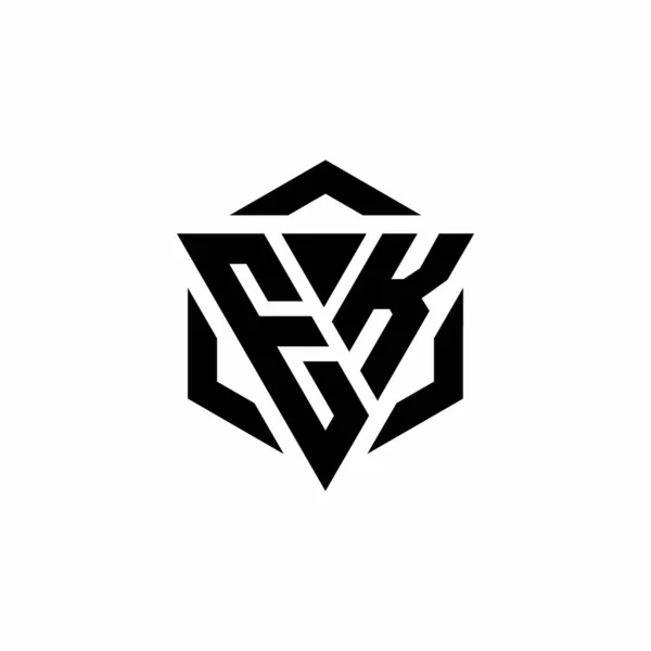 Монограмма Logo Треугольником Шестиугольником — стоковый вектор