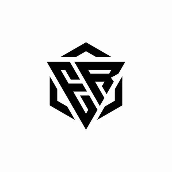 Monogramme Logo Avec Triangle Hexagone Design Moderne Isolé Sur Fond — Image vectorielle