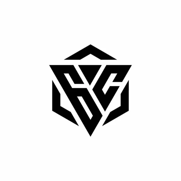 Logo Monograma Con Plantilla Diseño Moderno Triangular Hexágono Aislado Sobre — Vector de stock