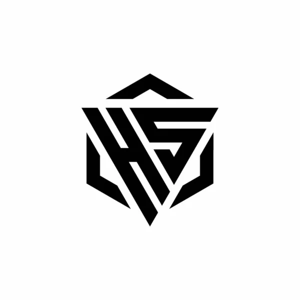 Логограмма Треугольником Шестиугольник Современный Дизайн Шаблон Изолирован Белом Фоне — стоковый вектор
