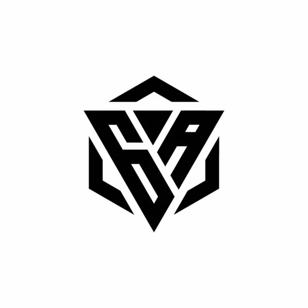 Logotipo Monograma Com Triângulo Hexágono Modelo Design Moderno Isolado Fundo — Vetor de Stock