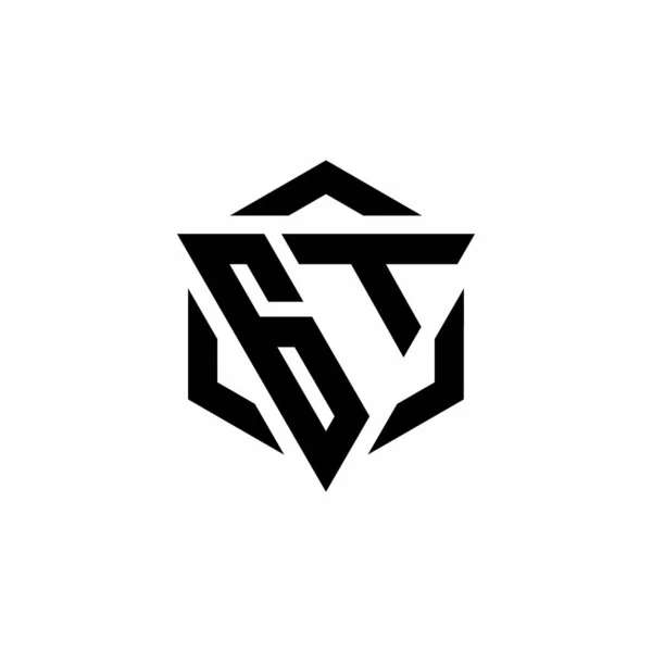 Logo Monograma Com Triângulo Hexágono Modelo Design Moderno Isolado Fundo —  Vetores de Stock