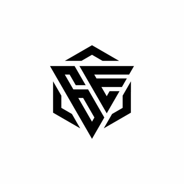 Monogramme Logo Avec Triangle Hexagone Design Moderne Isolé Sur Fond — Image vectorielle