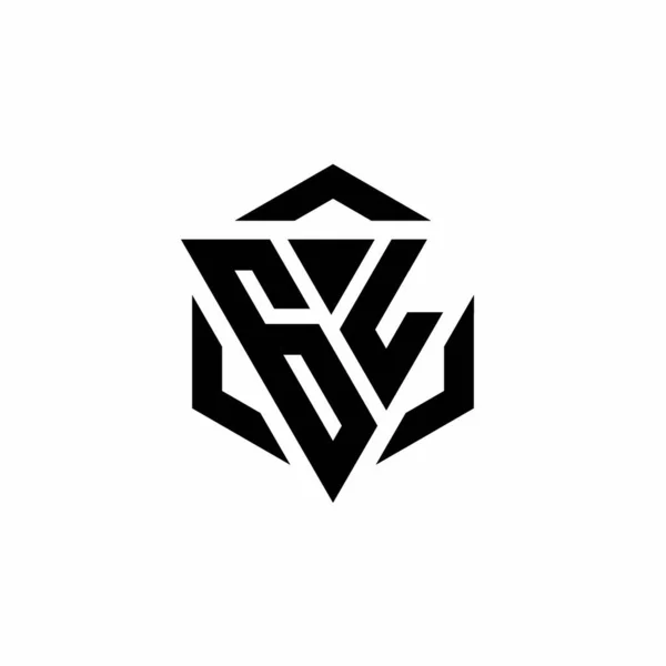 Logo Monogramme Avec Triangle Hexagone Modèle Conception Moderne Isolé Sur — Image vectorielle