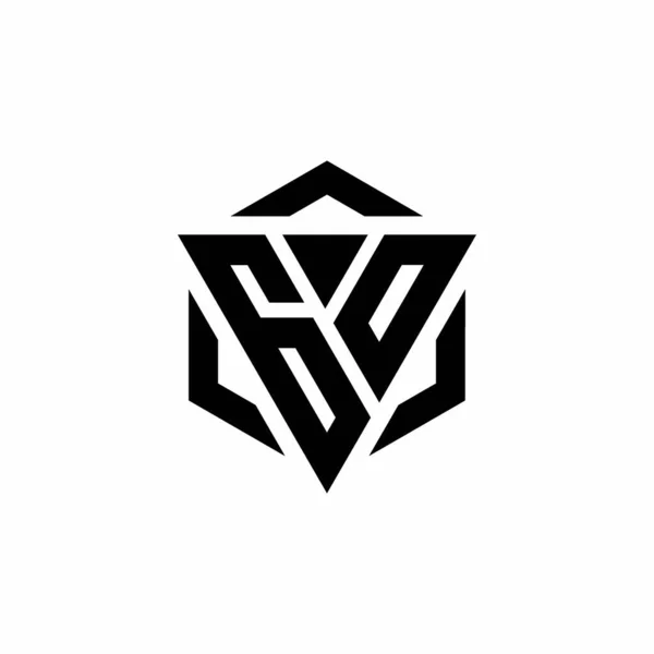 Logo Monogramme Avec Triangle Hexagone Design Moderne Modèle Isolé Sur — Image vectorielle