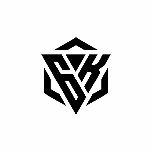 Monogramme Logo Avec Triangle Hexagone Modèle Conception Moderne Isolé Sur — Image vectorielle