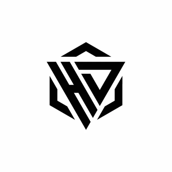 Monogramme Logo Avec Triangle Hexagone Modèle Conception Moderne Isolé Sur — Image vectorielle