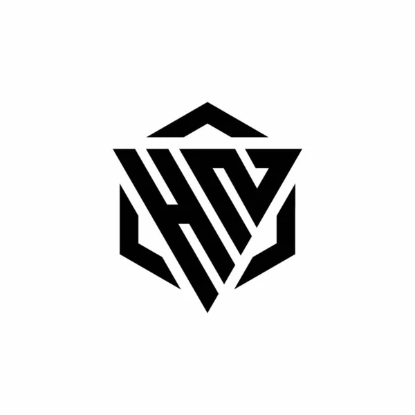 Logo Monogram Trojúhelníkem Šestiúhelník Moderní Design Šablony Izolované Bílém Pozadí — Stockový vektor