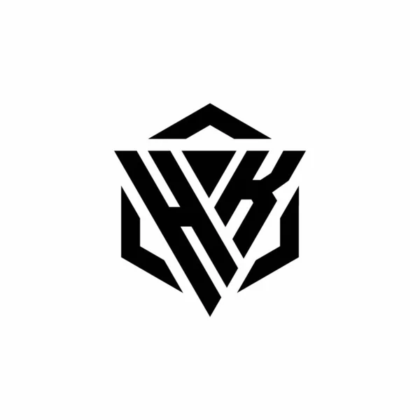 Monogramme Logo Avec Triangle Hexagone Design Moderne Isolé Sur Fond — Image vectorielle