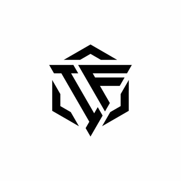 Монограмма Логотип Треугольником Шестиугольник Современный Дизайн Шаблон Изолирован Белом Фоне — стоковый вектор