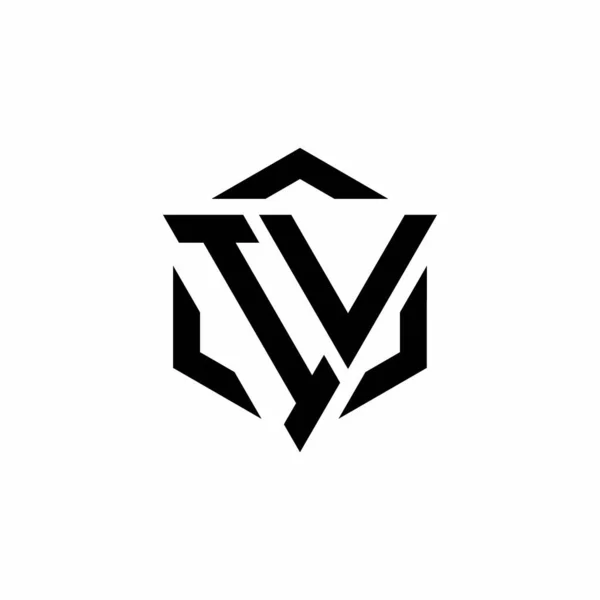 Monograma Logotipo Com Triângulo Hexágono Modelo Design Moderno Isolado Fundo — Vetor de Stock
