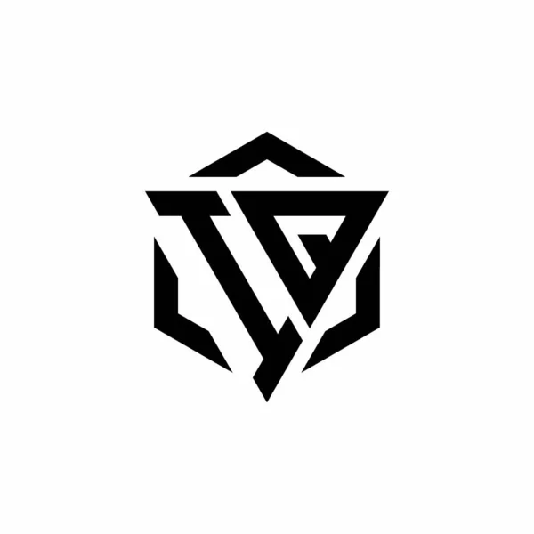 Logo Monogramma Con Triangolo Esagono Modello Design Moderno Isolato Sfondo — Vettoriale Stock