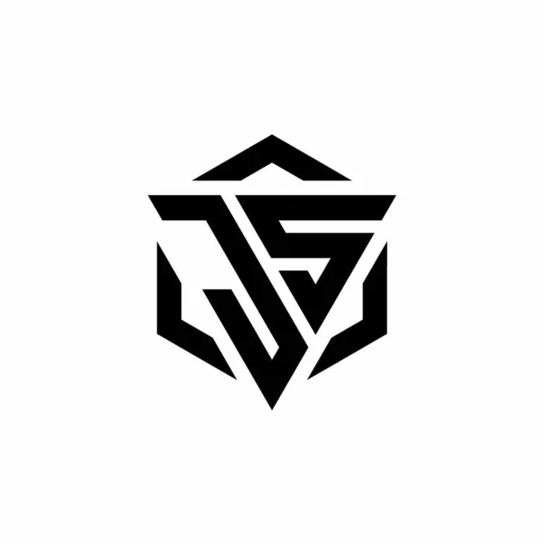 Monogramme Logo Avec Triangle Hexagone Design Moderne Isolé Sur Fond — Image vectorielle