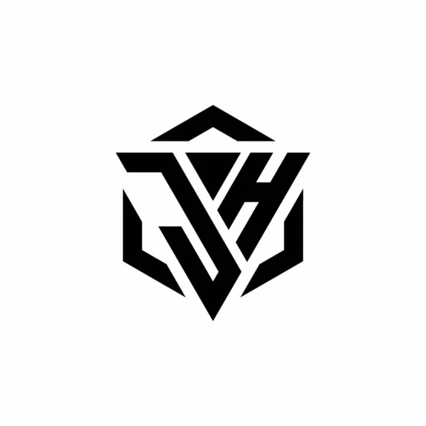 Monogramme Logo Avec Triangle Hexagone Design Moderne Isolé Sur Fond — Image vectorielle