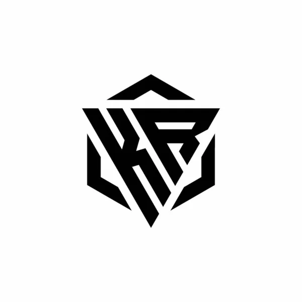 Logo Monogram Trojúhelníkem Šestiúhelníkem Moderní Design Šablony Izolované Bílém Pozadí — Stockový vektor