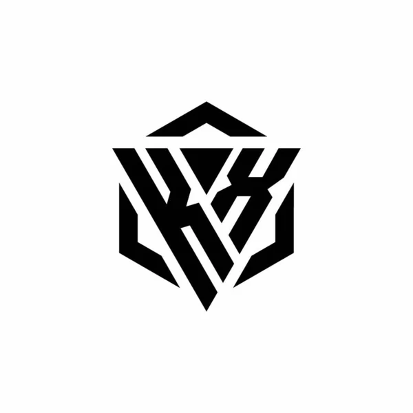 Logo Monogramă Triunghi Șablon Design Modern Hexagon Izolat Fundal Alb — Vector de stoc