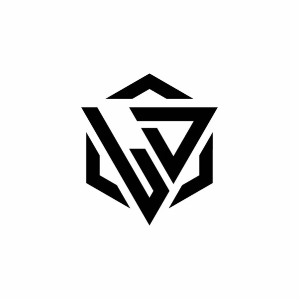 Monogramme Logo Avec Triangle Hexagone Design Moderne Isolé Sur Fond — Image vectorielle