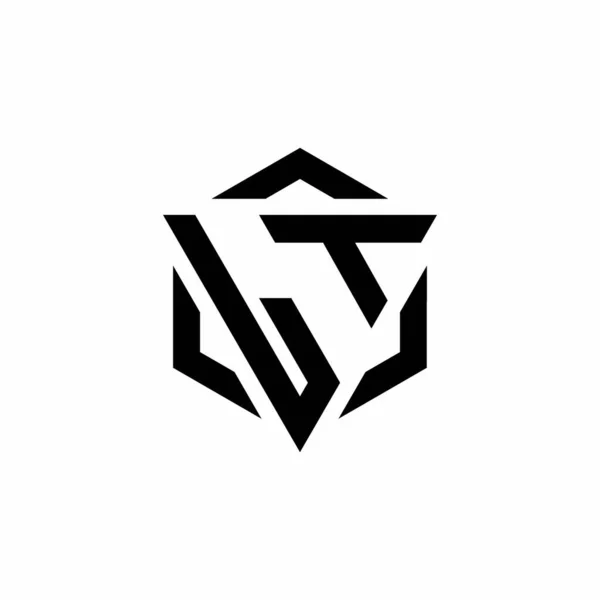 Monogramme Logo Avec Triangle Hexagone Design Moderne Isolé Sur Fond — Image vectorielle