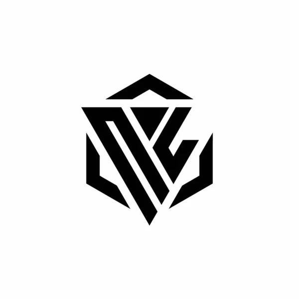 Logo Monogramme Avec Triangle Hexagone Design Moderne Modèle Isolé Sur — Image vectorielle