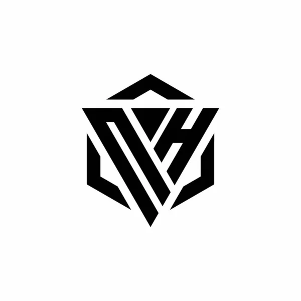 Monogramme Logo Avec Triangle Hexagone Design Moderne Isolé Sur Fond — Image vectorielle