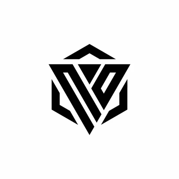 Логотип Монограма Трикутником Шестикутником Сучасний Шаблон Дизайну Ізольовані Білому Тлі — стоковий вектор