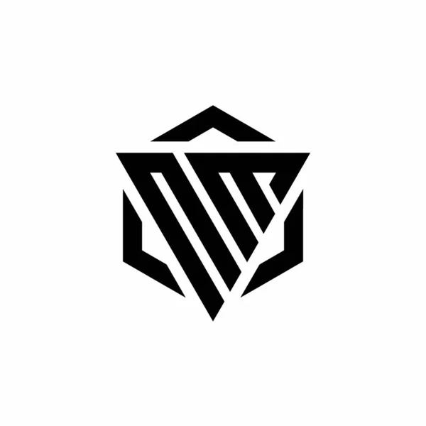 Monogramme Logo Avec Triangle Hexagone Design Moderne Isolé Sur Fond — Image vectorielle