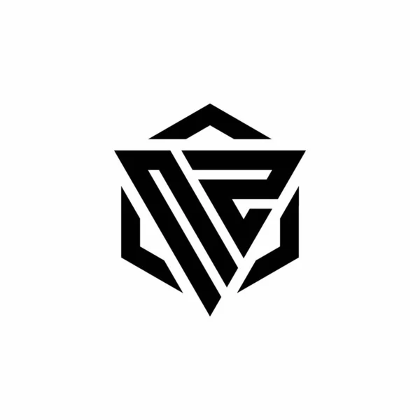 Logotipo Monograma Com Triângulo Hexágono Modelo Design Moderno Isolado Fundo — Vetor de Stock