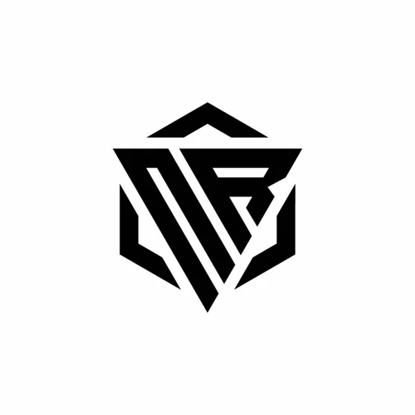 Logo Monogramme Avec Triangle Hexagone Modèle Conception Moderne Isolé Sur — Image vectorielle