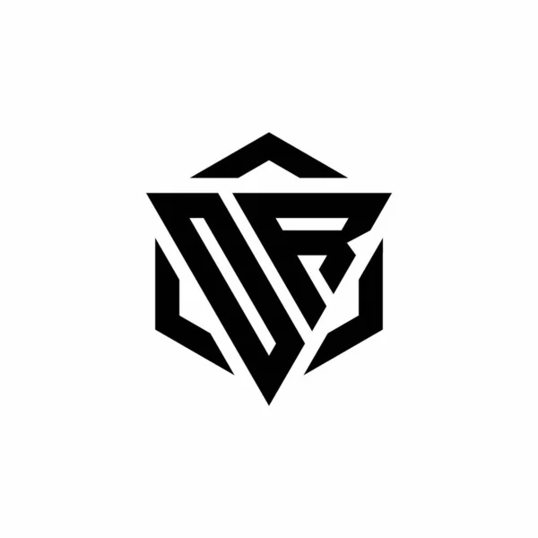 Monogramme Logo Avec Triangle Hexagone Modèle Conception Moderne Isolé Sur — Image vectorielle