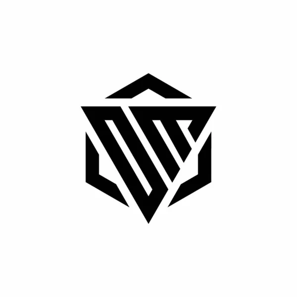 Logo Monogramme Avec Triangle Hexagone Design Moderne Modèle Isolé Sur — Image vectorielle