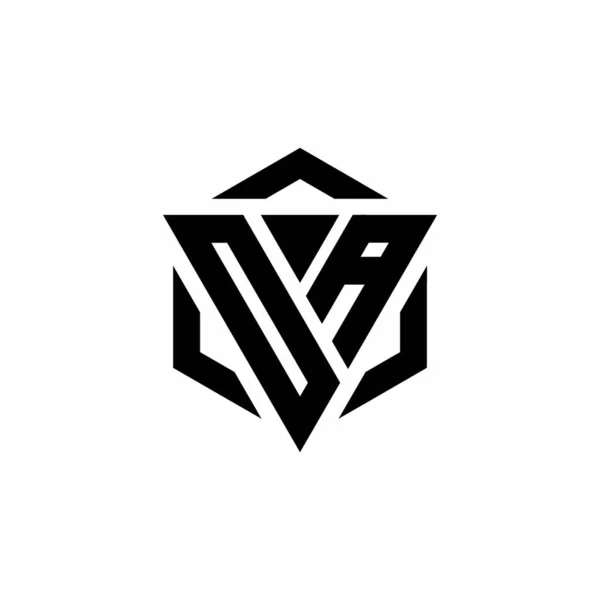 Monogramme Logo Avec Triangle Hexagone Design Moderne Isolé Sur Fond — Image vectorielle