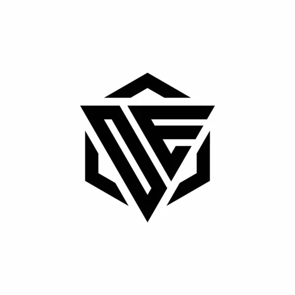 Logo Monogramă Triunghi Șablon Design Modern Hexagon Izolat Fundal Alb — Vector de stoc