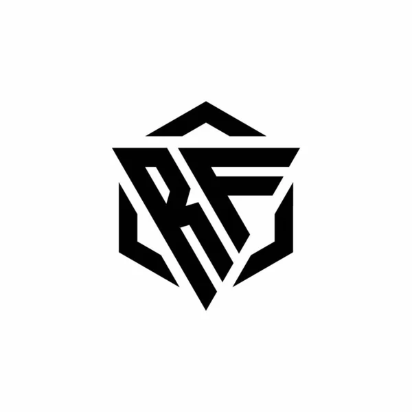 Logo Monogram Háromszög Hatszög Modern Design Template Isolated White Background — Stock Vector