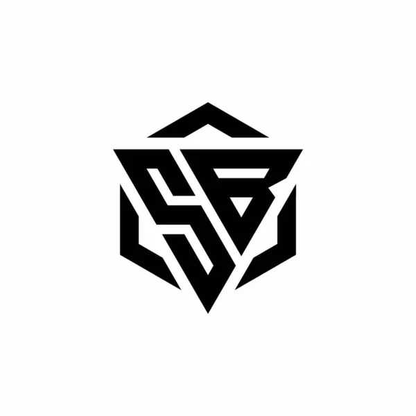 Logo Monogramme Avec Triangle Hexagone Design Moderne Modèle Isolé Sur — Image vectorielle