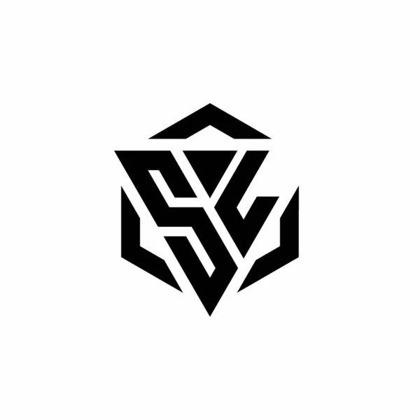 Logo Monogram Trojúhelníkem Šestiúhelník Moderní Design Šablony Izolované Bílém Pozadí — Stockový vektor