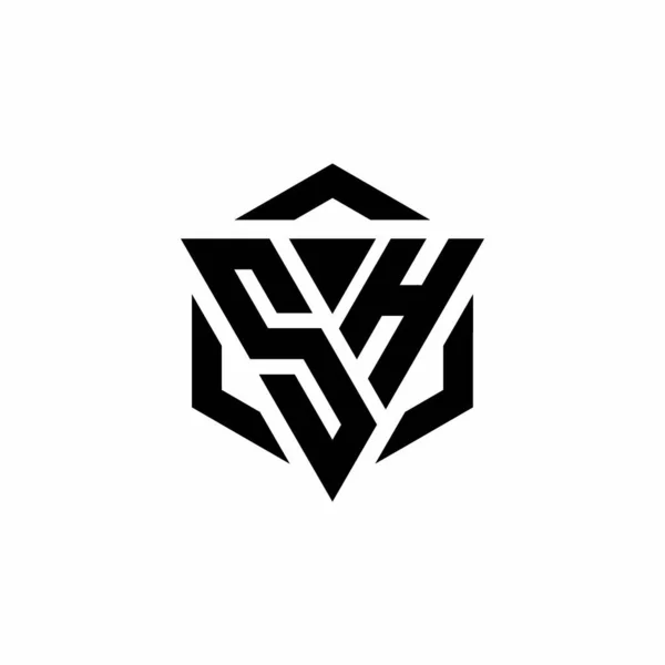 Logo Monogramme Avec Triangle Hexagone Design Moderne Modèle Isolé Sur — Image vectorielle