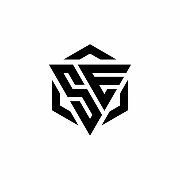 Logo Monogram Met Driehoek Zeshoek Modern Design Template Geïsoleerd Witte — Stockvector